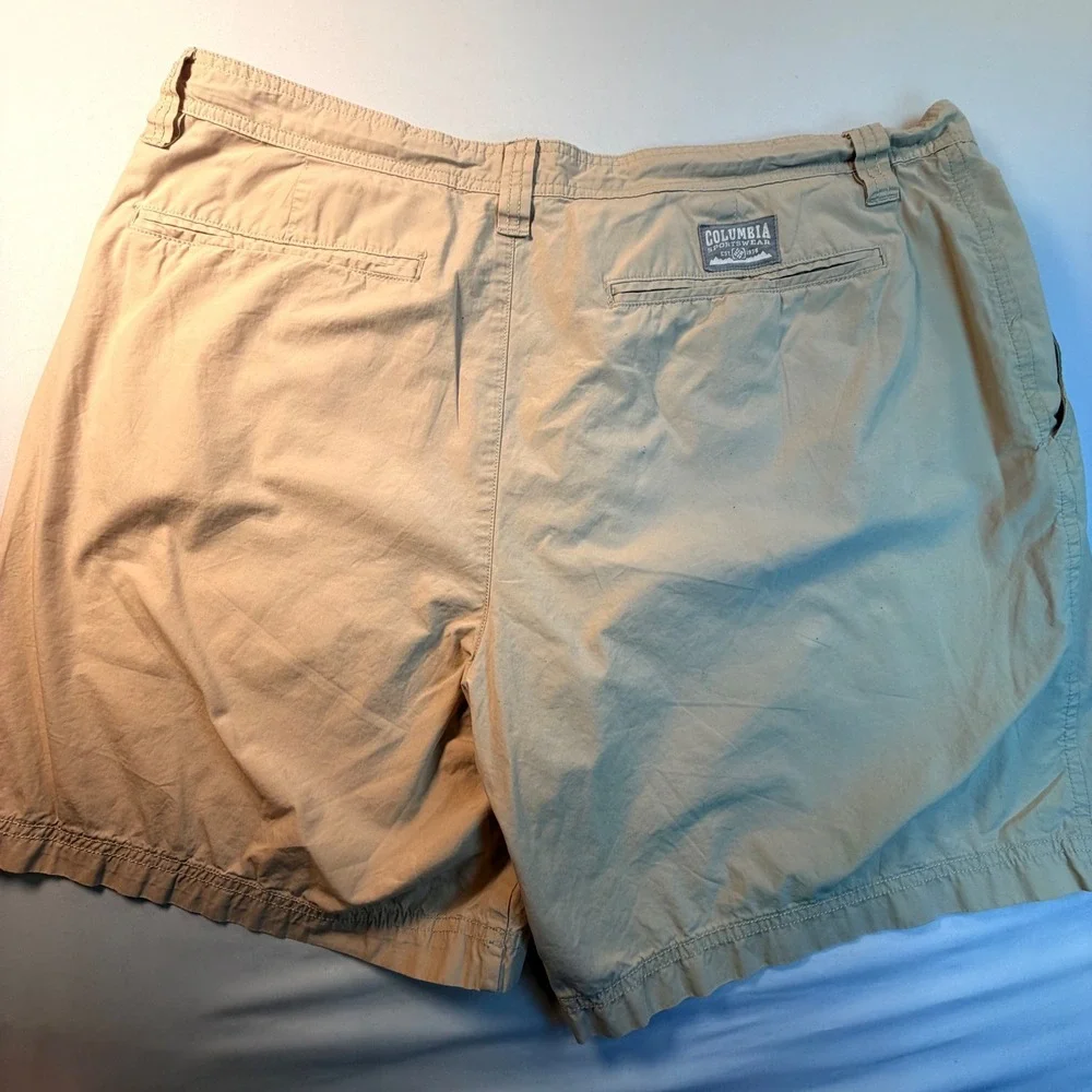 Columbia‎ Shorts Mens 40W Beige Chino Casual Outdoor Cotton Flat Front